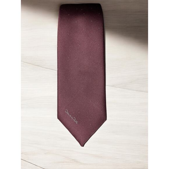 Oscar De La Renta Men's‎ Necktie Pink Purple Mauve Dot Classic Event Wedding - Picture 1 of 4
